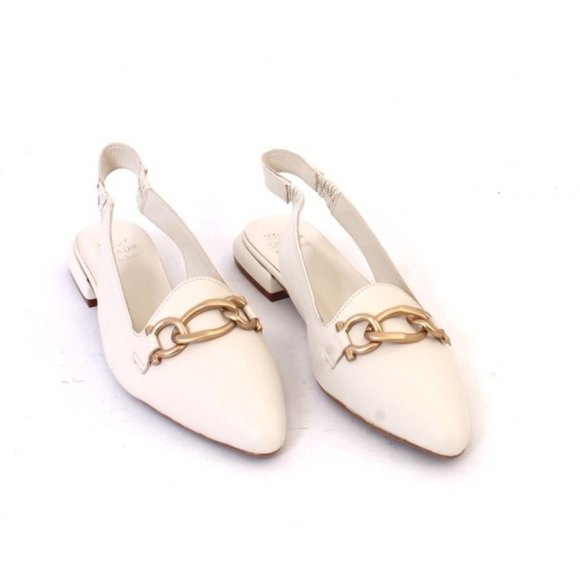 WOz 3020a White Leather Open-Toe Slides Sandals Shoes - Picture 2 of 8